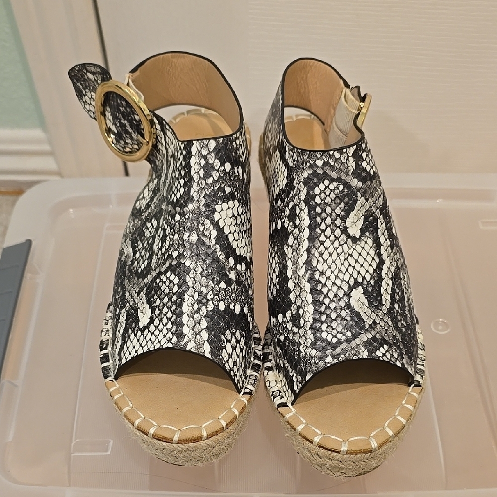 Catherine Malandrino Black and White Espadrille Wedge